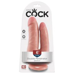   King Cock Double Penetrator - ρεαλιστικό διπλό δονητή (φυσικό)