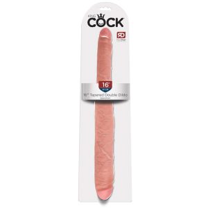King Cock 16 Tapered - lifelike double dildo (41cm) - natural