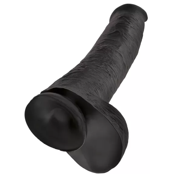 King Cock 15 - δονητής με όρχεις και βεντούζα - 38εκ - μαύρος