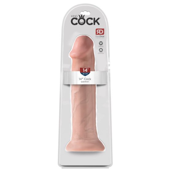 King Cock 14 - large dildo with clamp (36cm) - natural