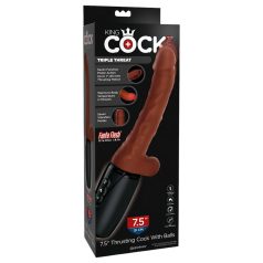   King Cock Plus 7,5 - Δονητής με ραγιστήρες (καφέ)