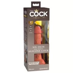   King Cock Elite 6 - ρεαλιστικό δονητής με βεντούζα 15cm - σκούρο