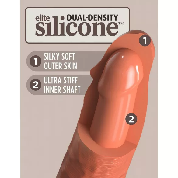 King Cock Elite 8 - ρεαλιστικός δονητής 20cm - σκούρο φυσικό χρώμα