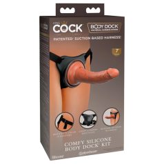   King Cock Elite Comfy - άνετος προσδεόμενος δονητής με ζώνη (σκοτεινό φυσικό)