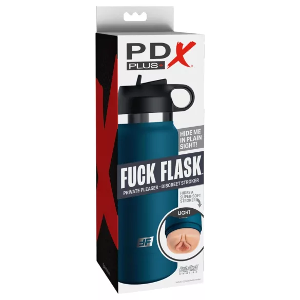 PDX - Fuck Flask Private Pleaser - τεχνητός κόλπος σε παγούρι (μπλε-φυσικό)