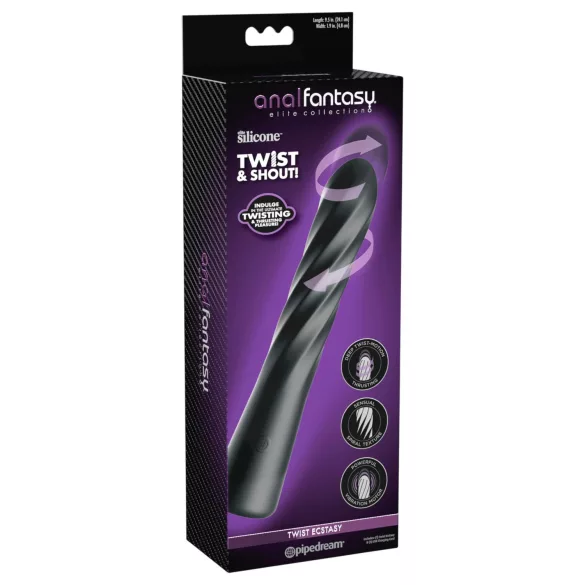 Anal Fantasy Twist Ecstasy - περιστρεφόμενος/παλμικός πρωκτικός δονητής (μαύρο)