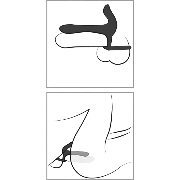 Black Velvets - επαναφορτιζόμενος, 2 σε 1 δονητής και δαχτυλίδι πέους (μαύρο)