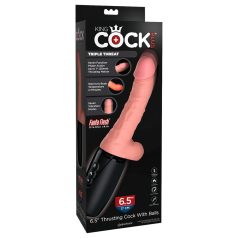   King Cock Plus 6,5 - δονητής με όρχεις - φυσικό