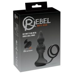   Rebel 2in1 - επαναφορτιζόμενος πρωκτικός δονητής με δακτύλιο πέους (μαύρο)