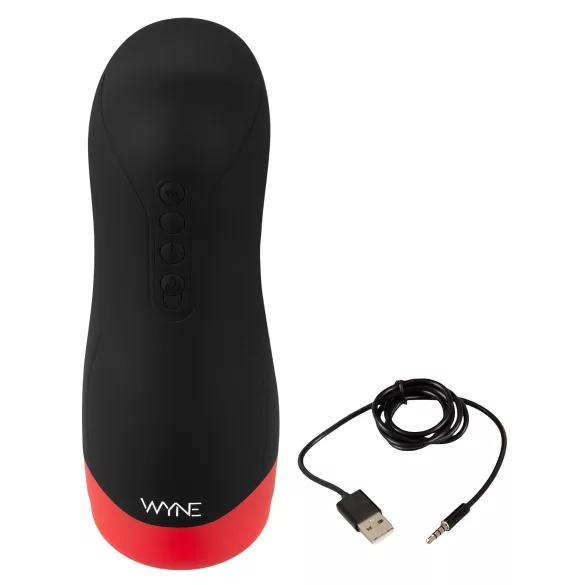 WYNE 01 - ανδρικός masturbator με δόνηση, αναρρόφηση, θέρμανση - μαύρος