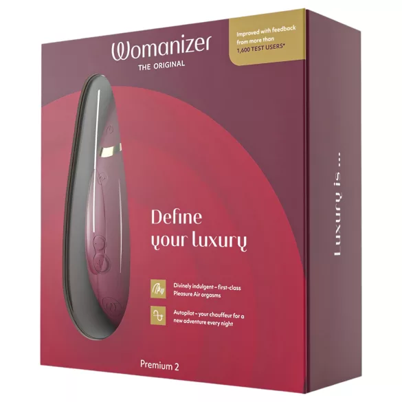 Womanizer Premium 2 - διεγέρτης κλειτορίδας με κύματα αέρα - κόκκινο