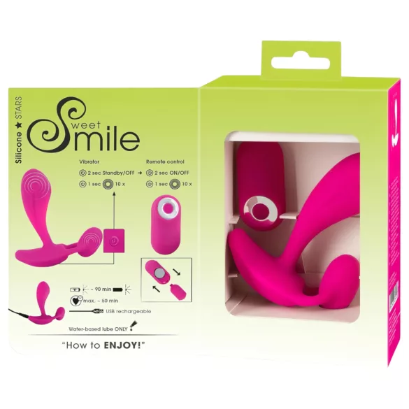 SMILE RC - δονητής σημείου G με τηλεχειριστήριο - επαναφορτιζόμενος, ροζ