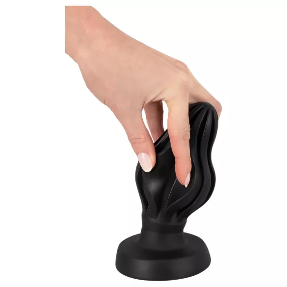 ANOS - ανάγλυφο μαλακό πρωκτικό βύσμα - 7 cm (μαύρο)