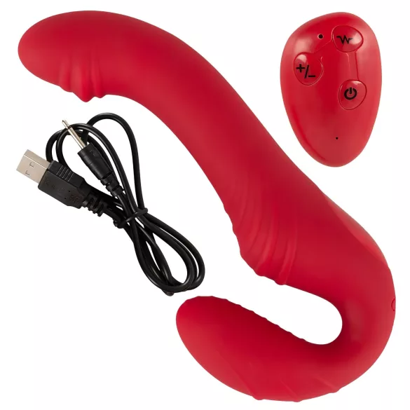 You2Toys - διπλός strapless δονητής με τηλεχειριστήριο - κόκκινο