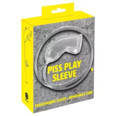   You2Toys Piss Play Sleeve - προέκταση πέους με σωλήνα εκροής (διάφανο)