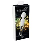   Liaison Wand - dobíjecí vibrátor LED ze silikonového skla (průsvitný-bílý)