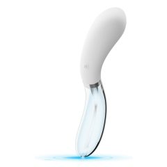   You2Toys Liaison - rechargeable silicone-glass LED curved vibrator (translucent-white)