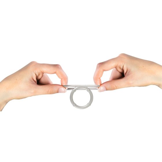 You2Toys - metallic effect double silicone penis and testicle ring (silver)
