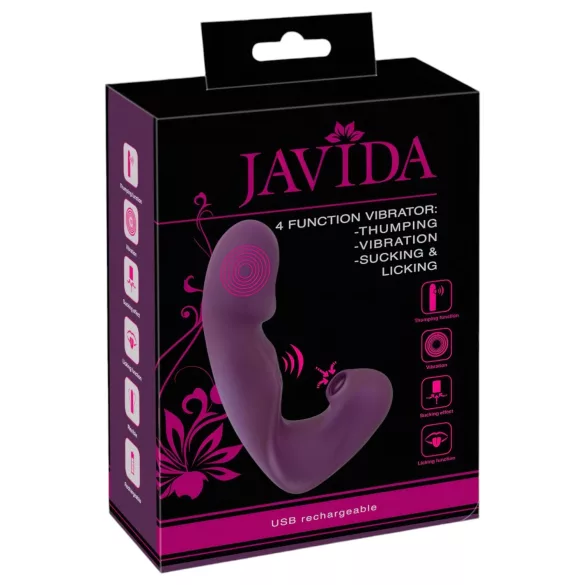 Javida - δονητής clitoris 4 σε 1 - lila - πολλαπλές λειτουργίες