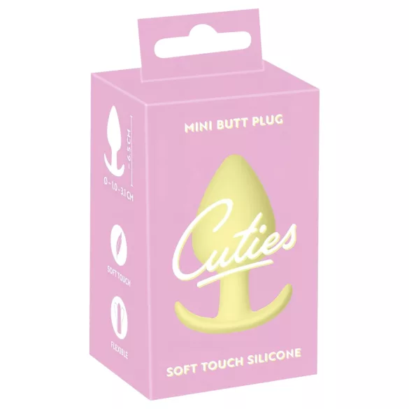 Cuties Mini Butt Plug - σιλικονούχο πρωκτικό βύσμα (κίτρινο, 3,1 cm)