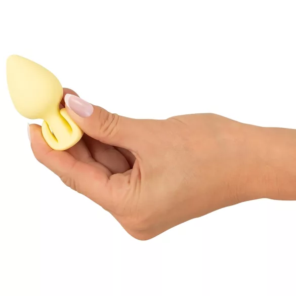 Cuties Mini Butt Plug - σιλικονούχο πρωκτικό βύσμα (κίτρινο, 3,1 cm)