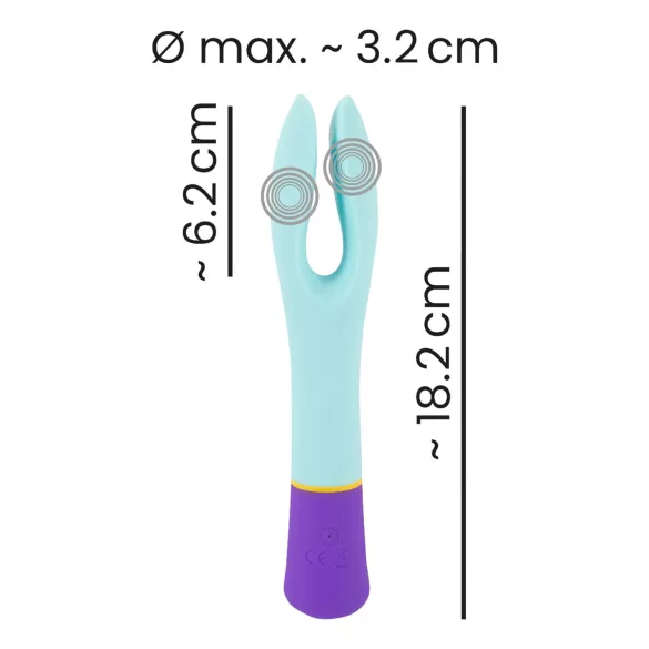 You2Toys - δονητής διπλού μοτέρ επαναφορτιζόμενος αδιάβροχος πολύχρωμος