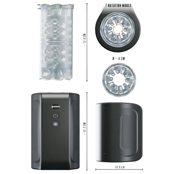 Rebel - ανδρικό αυτόματο masturbator - αδιάβροχο - μαύρο