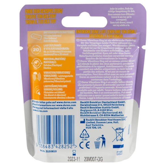 Durex - δαχτυλίδι πέους με δόνηση