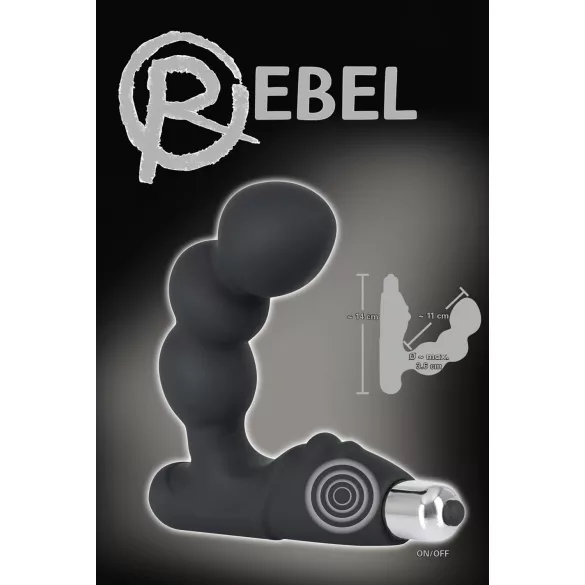 Rebel - δονητής προστάτη με σφαιρίδια - μαύρο