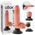 King Cock - δονητής με βεντούζα 18cm - φυσικό χρώμα