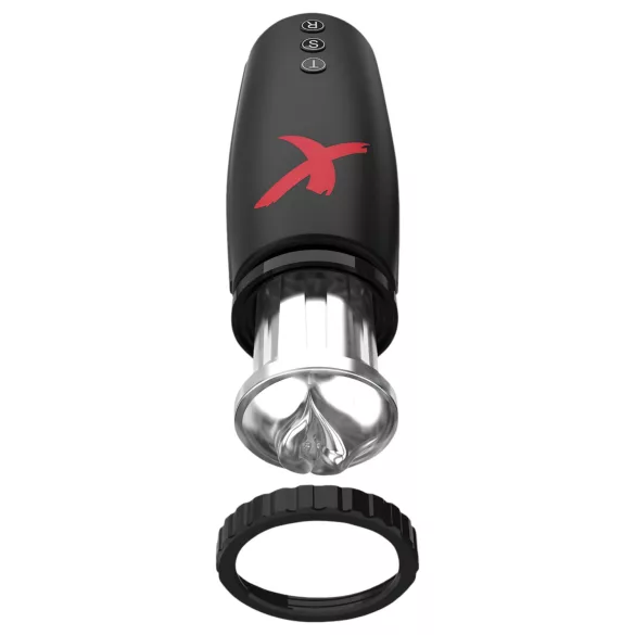 PDX Moto Bator - ανδρικός αυνανιστής με δόνηση και κίνηση, μαύρο