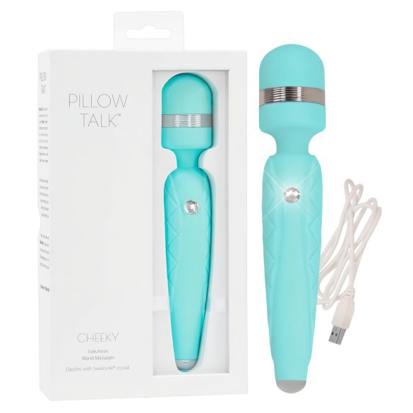 Pillow Talk Cheeky Wand - δονούμενη συσκευή μασάζ με μπαταρία (τιρκουάζ)