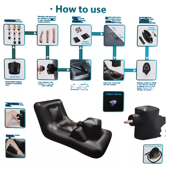 Dark Magic - μηχάνημα πάθους με κρεβάτι (μαύρο)