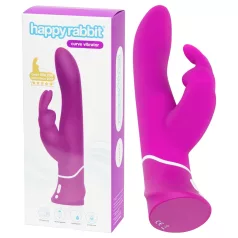   Happyrabbit Curve - δονητής με κλειτοριδικό βραχίονα αδιάβροχος σιλικόνη μοβ