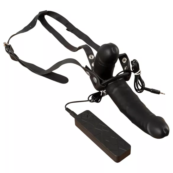 Double Thruster - διπλός δονητής strap-on - μαύρο