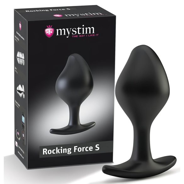 Mystim Rocking Force S - ηλεκτρό ανάλ φις - μικρό (μαύρο)
