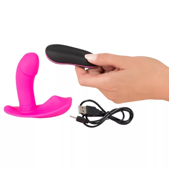 SMILE Panty - φορετός δονητής με μπαταρία και ασύρματο χειρισμό (ροζ)