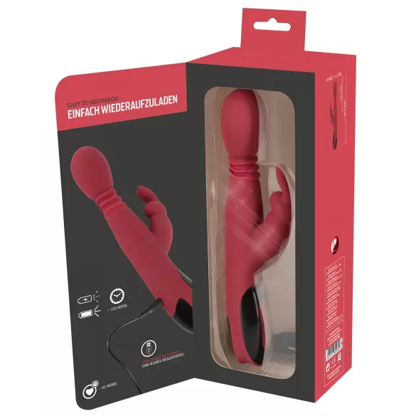 You2Toys Massager - ωθητικός/περιστρεφόμενος, θερμαινόμενος δονητής σημείου G (κόκκινος)