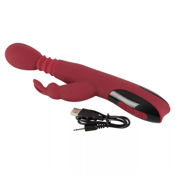 You2Toys Massager - ωθητικός/περιστρεφόμενος, θερμαινόμενος δονητής σημείου G (κόκκινος)