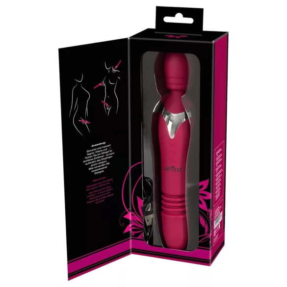 Javida Thrusting - 3 σε 1 δονητής μασάζ (κόκκινο)