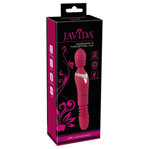 Javida Thrusting - 3 σε 1 δονητής μασάζ (κόκκινο)