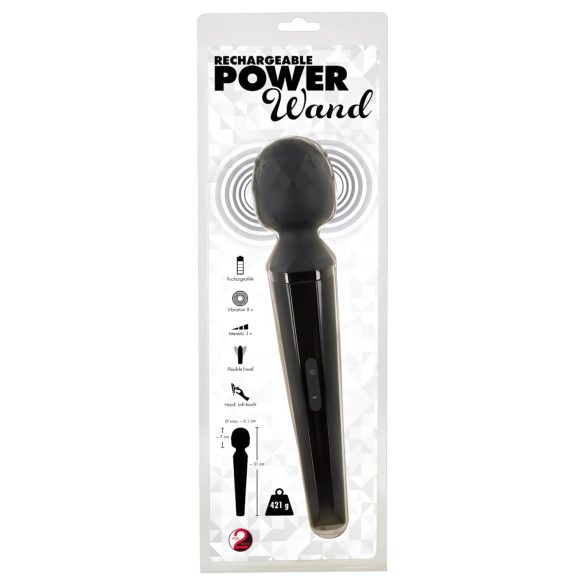 You2Toys Power Wand - επαναφορτιζόμενος, μαύρος δονητής μασάζ