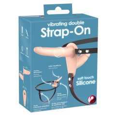   You2Toys - Strap-On - διπλό δονούμενο strap-on (φυσικό)