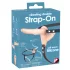 You2Toys - strap-on διπλός δονητής - γυναικεία χρήση - φυσικό χρώμα