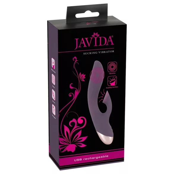 Javida - δονητής με αναρρόφηση κλειτορίδας - αδιάβροχος - μωβ