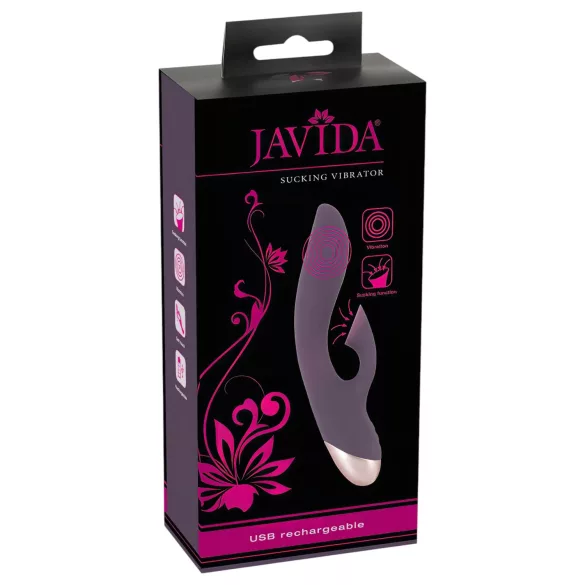 Javida - δονητής με αναρρόφηση κλειτορίδας - αδιάβροχος - μωβ