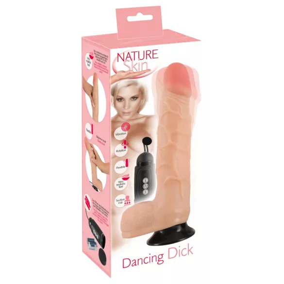 Nature Skin - ρεαλιστικό δονητής με περιστροφή - φυσικό χρώμα