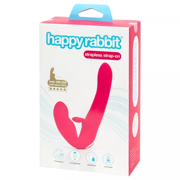 Happyrabbit - διπλός δονητής strapless - δονητής χωρίς λουράκι - ροζ