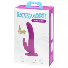   Happyrabbit - στραπόν δονητής με αυτάκια κουνελιού - μοβ