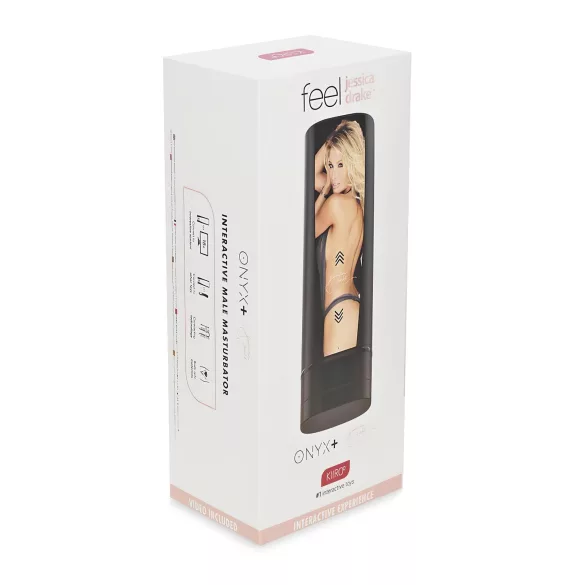 Kiiroo Onyx+ Jessica Drake - διαδραστικό ανδρικό αυνανιστήρι - μαύρο